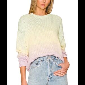 OLIVIA RUBIN 100% Cotton Aria Pastel Ombré Sweater Like New From Revolve